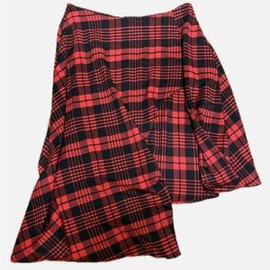 Plus size tartan print hem skirt